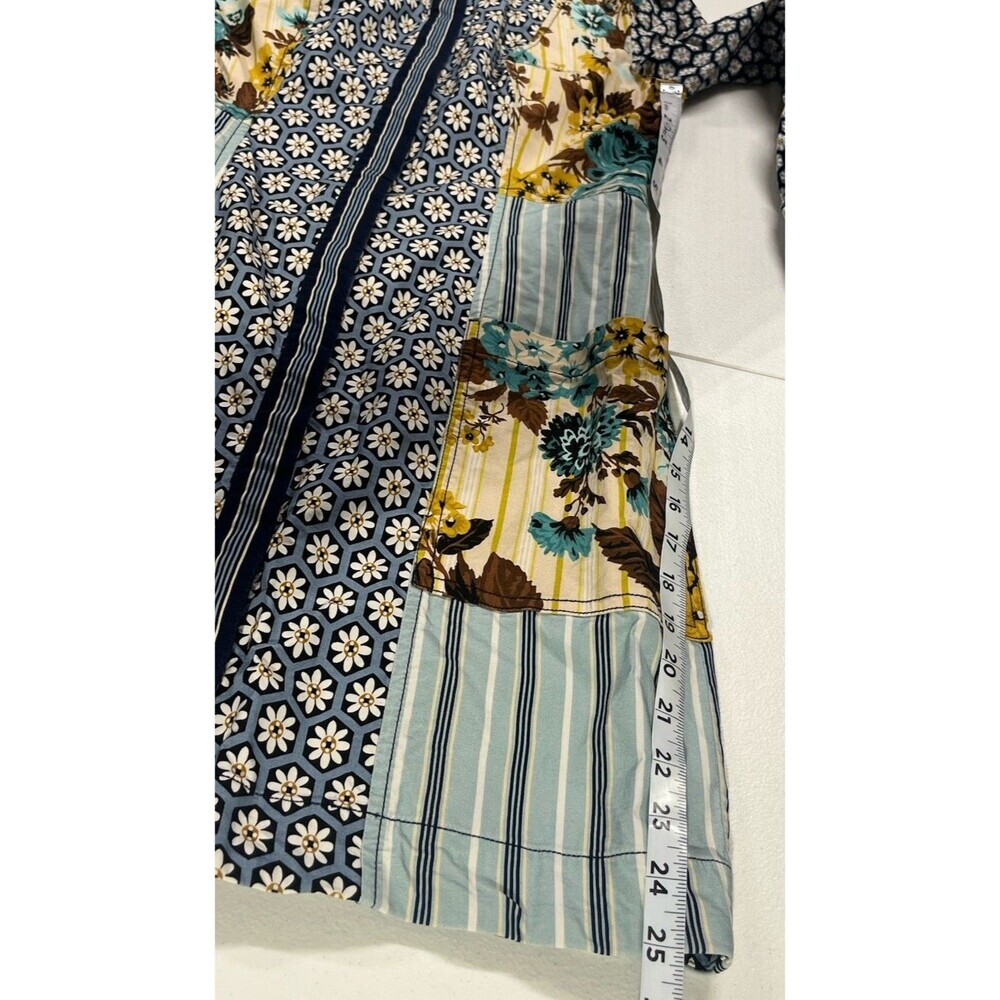 Maeve Anthropologie Buttondown Mini Dress Long Sleeve Pockets Sz 2 Floral Preppy - Picture 10 of 16